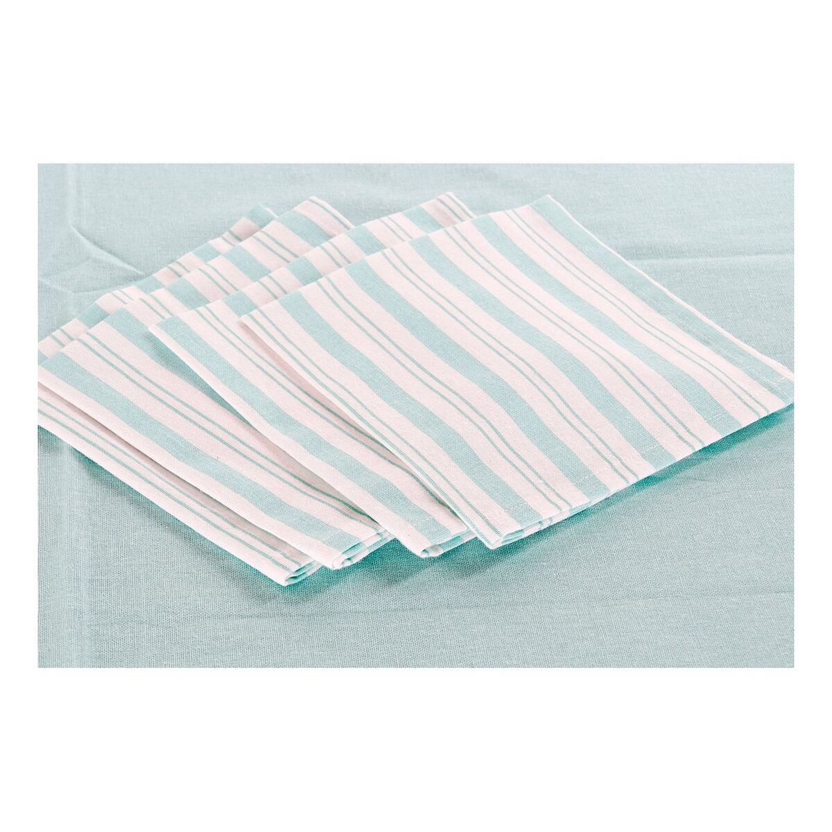 Tablecloth and napkins DKD Home Decor 8424001736416 Green 150 x 1 x 150 cm (5 pcs)