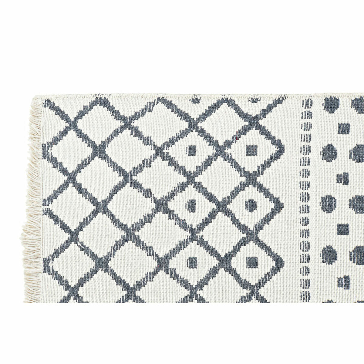 Carpet DKD Home Decor White Polyester Cotton Dark Grey (200 x 290 x 1 cm)