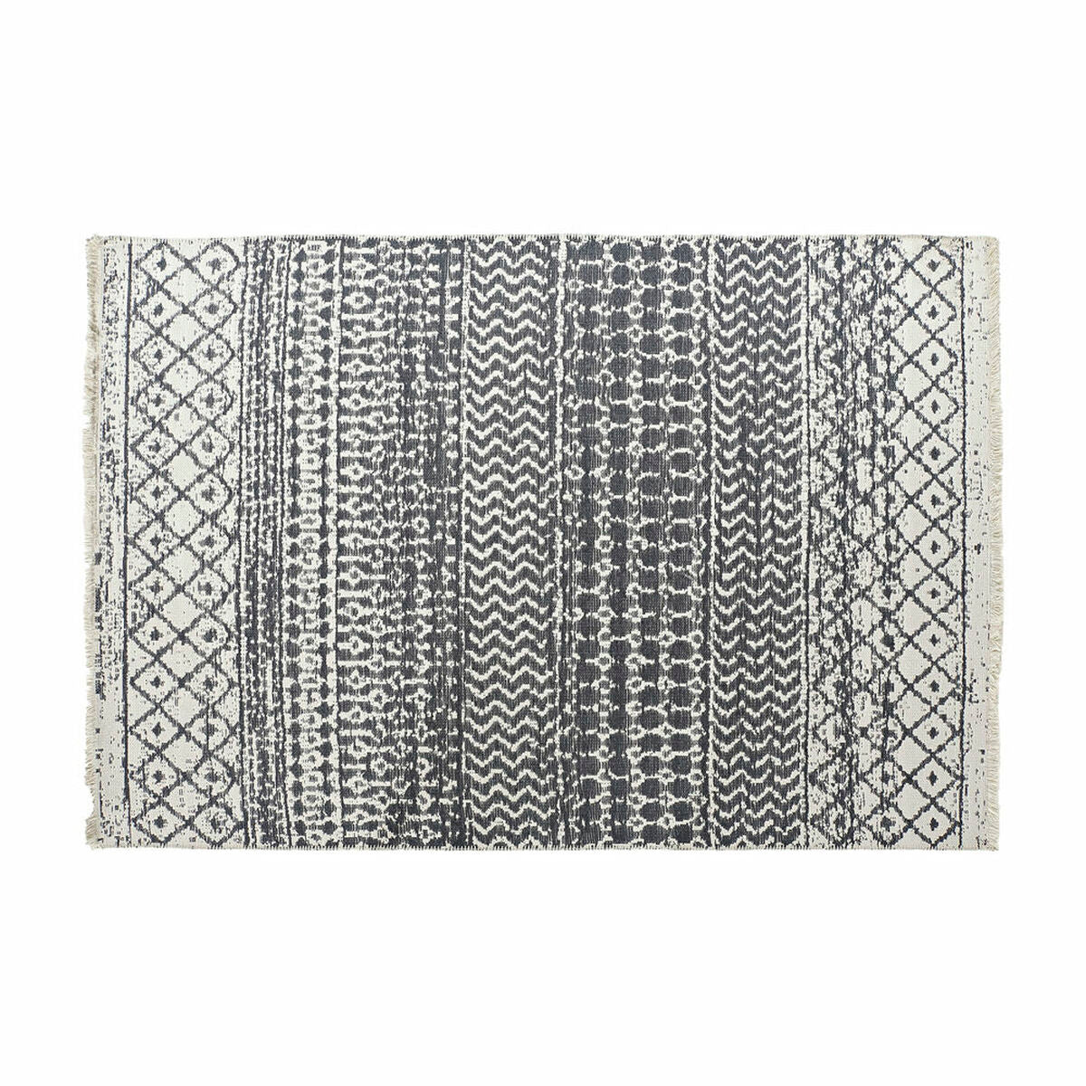 Teppich DKD Home Decor Weiß Grau Polyester Baumwolle (160 x 230 x 1 cm)