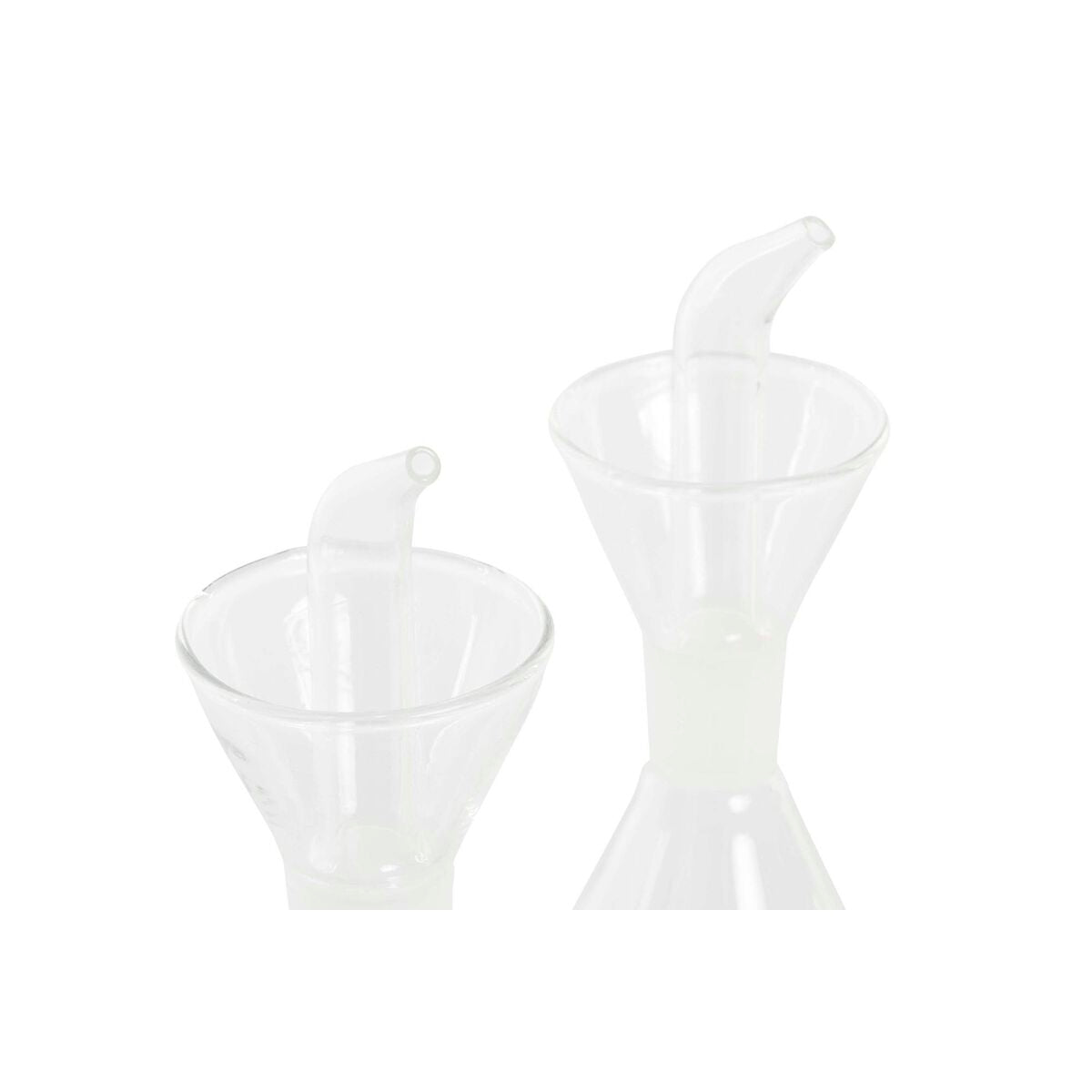 Oil and Vinegar Set DKD Home Decor 200 ml 19,5 x 10 x 23,5 cm Metal Transparent 2 Units Borosilicate Glass