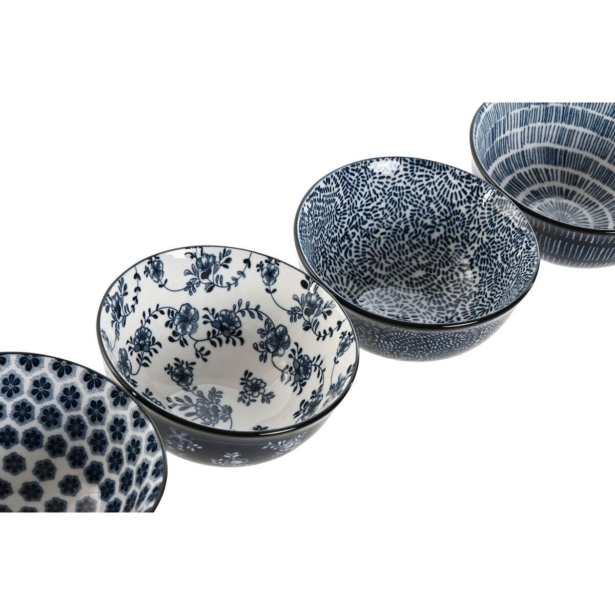 Set of bowls Home ESPRIT Blue White Porcelain Shabby Chic 11,5 x 11,5 x 6 cm