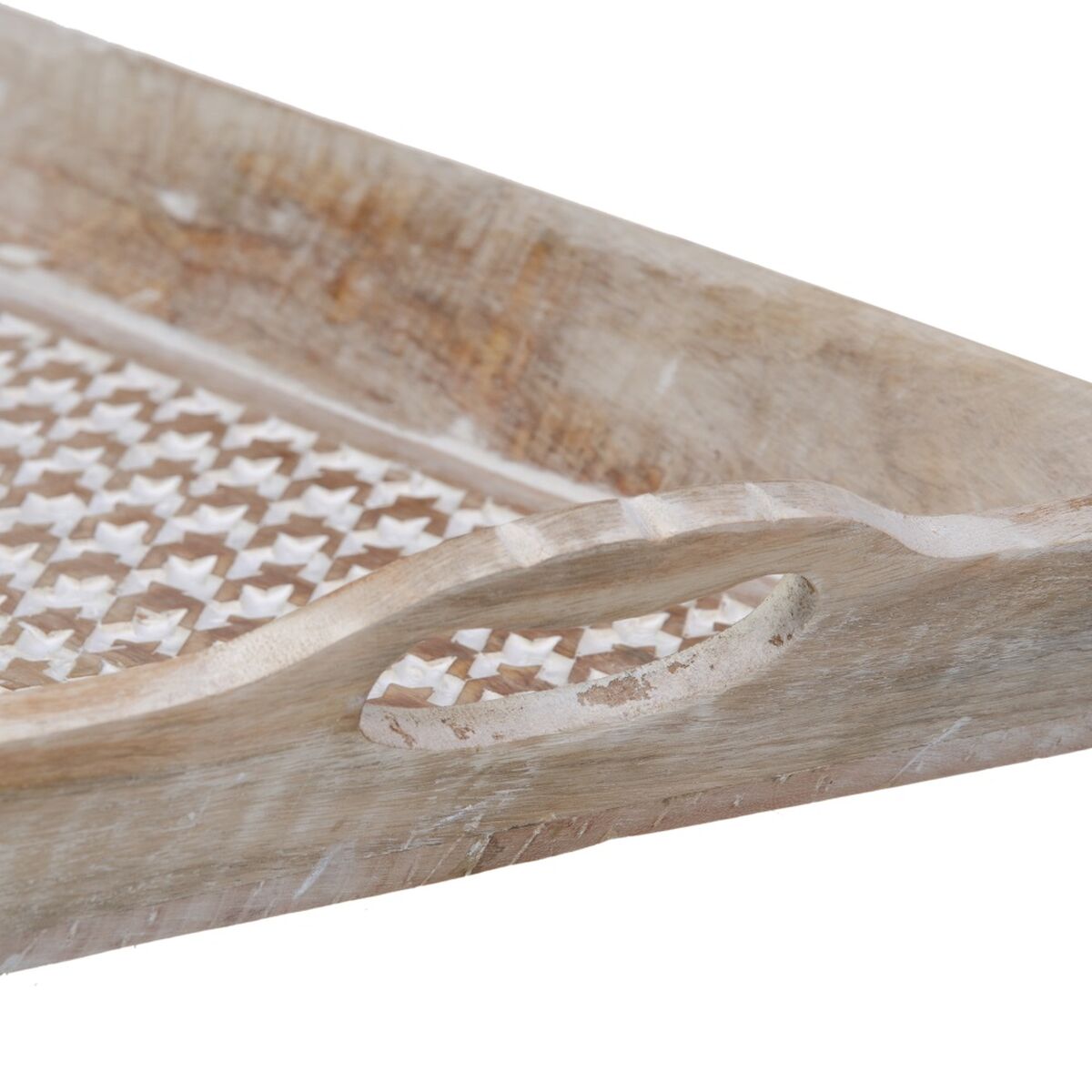 Snack tray 52,5 x 35 x 6 cm White Mango wood (2 Units)