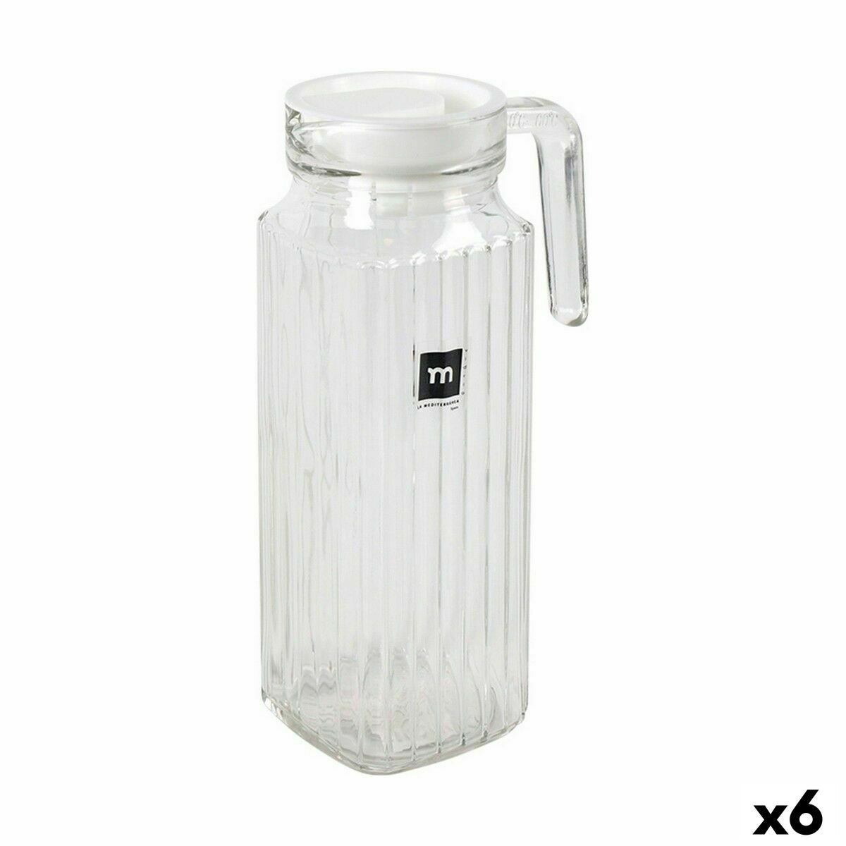 Jar with Lid and Dosage Dispenser La Mediterránea Chrysler 1 L Glass (6 Units)