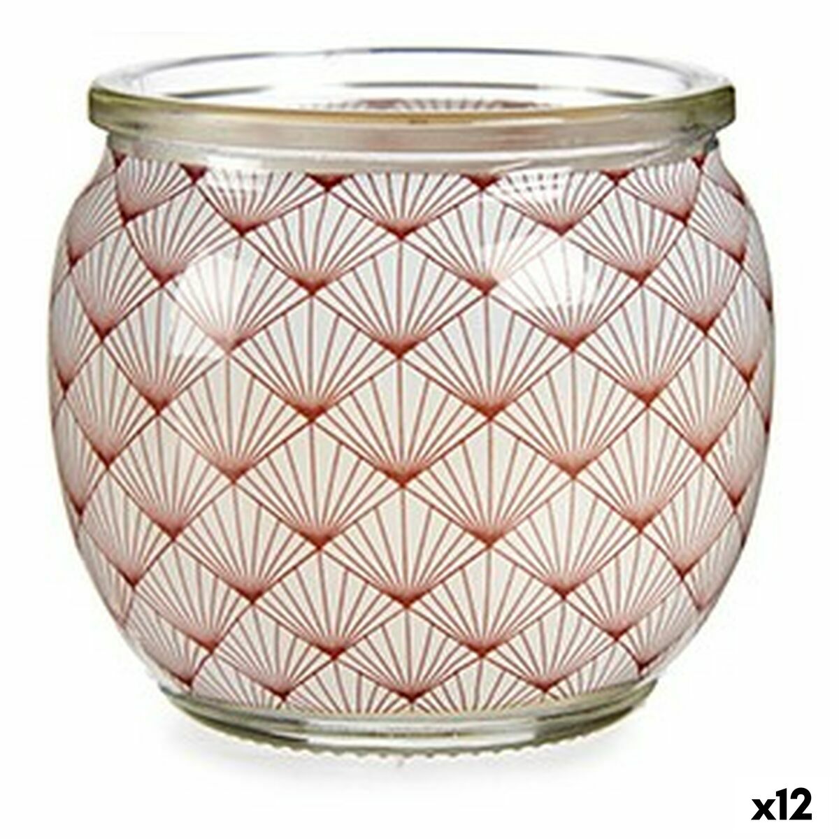 Bougie Parfumée Coco Crème verre Cire (7,5 x 6,3 x 7,5 cm) (12 Unités)