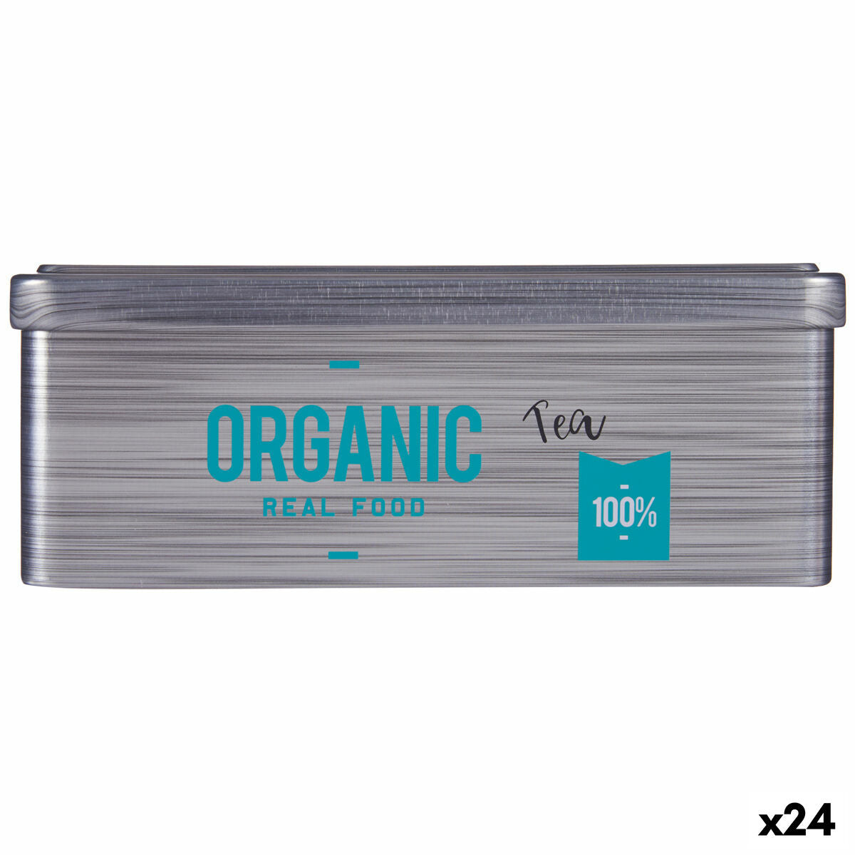 Box for Infusions Organic Tea Grey Tin (11 x 7,1 x 18 cm) (24 Units)