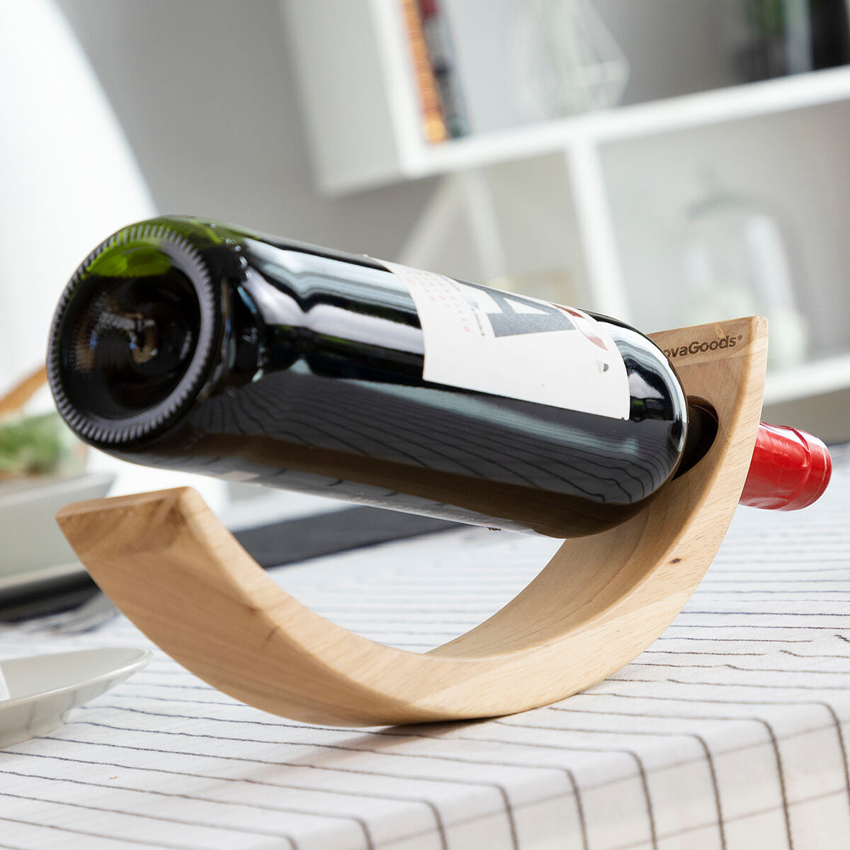 Pendelnder Weinflaschenhalter aus Holz Woolance InnovaGoods