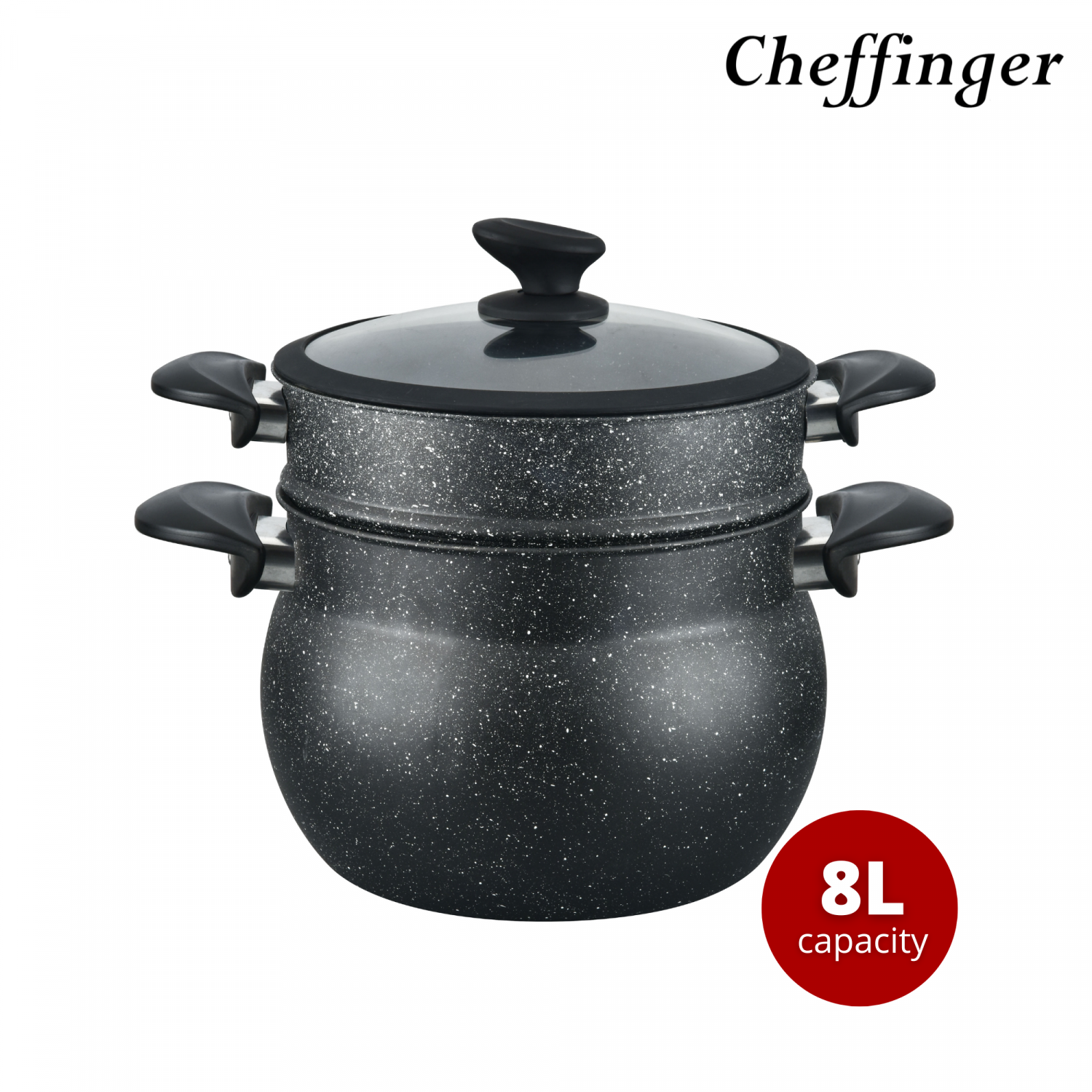 Cheffinger CF-COUS8: 8L Marble Coated Steam Cooker Couscous Pot